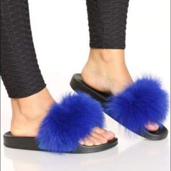 Women’s Fur Ball Fluffy Slippery - Picture 3 of 5